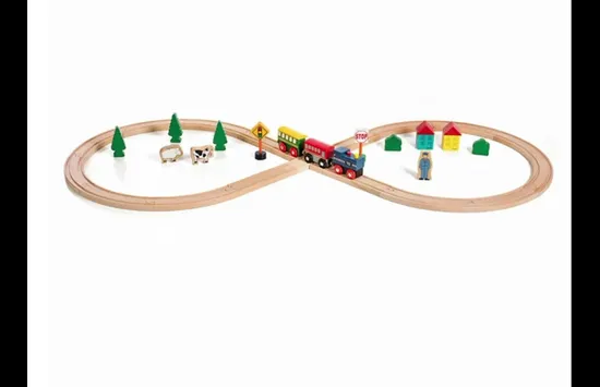 Building a Figure Eight Train Track Features Wooden Train Set 