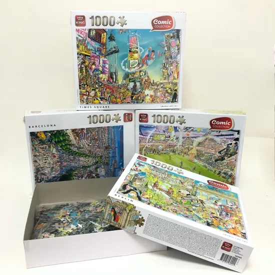 Custom 500 1000 Piece Paper Board Jigsaw Puzzles City Paper Puzzle Manufacturers Adult Picture Landscape Puzzle Children Kids Puzzle Games 