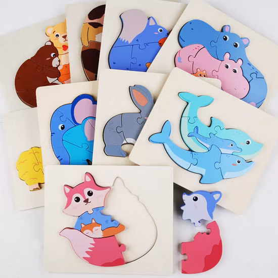 Animal Puzzle Board Wooden Building Blocks 3D Jigsaw Puzzle