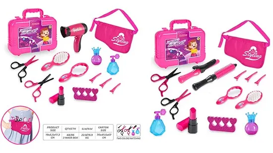 2024 Toy Girl Pretend Styling Kit Hairdressing Toy Kit in Tool Box 