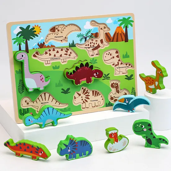 Wooden 3D Puzzle Montessori Shape Sorting Game Early Education Toys 