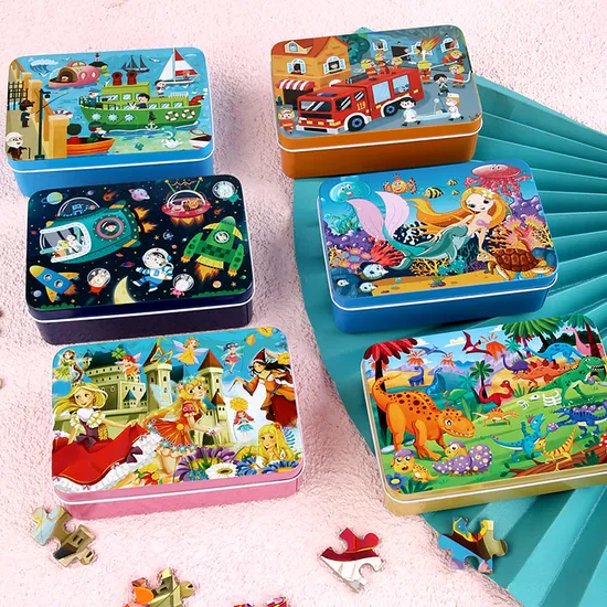 100 Pieces Wooden Jigsaw Puzzle Early Education Wooden Toy Interactive Board Games 