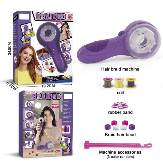 DIY Girl Hair Braider Kit DIY Automatic Hair Decoration Braiding Tool Fashion Salon Hair Pretend Play Toy for Girls 