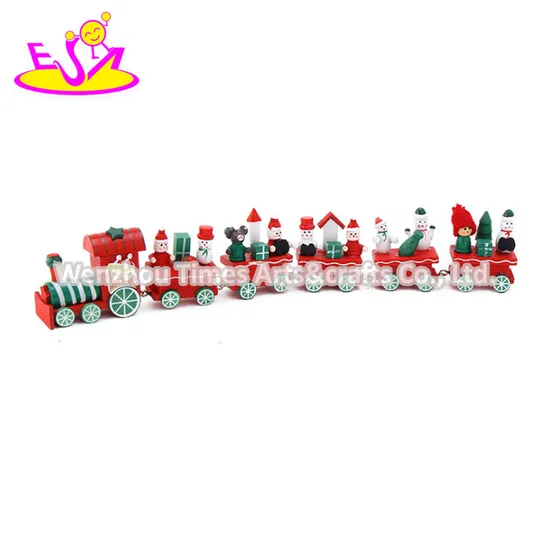 New Arrival Small Wooden Santa Express Train Set for Decorations W04A505 