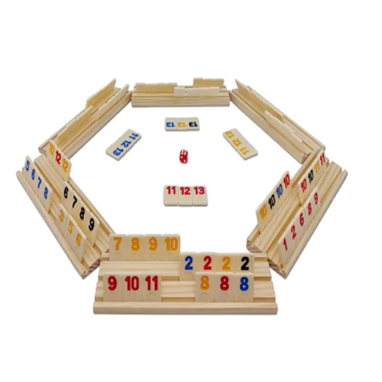 Israeli Rummikub Number Tiles with Wooden Base 